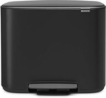 Brabantia Bo Pedal - Abfalleimer, Edelstahl, 3 Inneneimer, Schwarz, 3 x 11 Liter