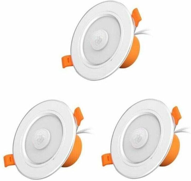 LED-Deckenleuchte mit Bewegungsmelder, Innenbeleuchtung, ideal für Restaurants oder Badezimmer (3 Stück)