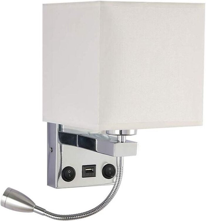 Moderne LED-Wandleuchte, Nachttischlampe, Schlafzimmer-Wandleuchte mit Schalter, USB-Innenbeleuchtung für das Kopfteil z...