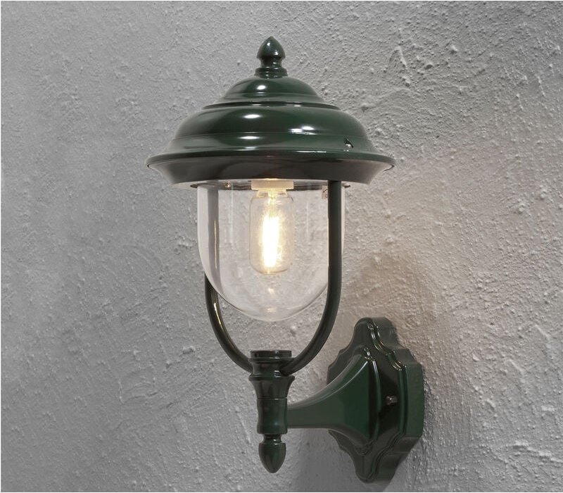 Led Außenwandleuchte, Landhaus Laterne stehend Höhe 43cm, Grün