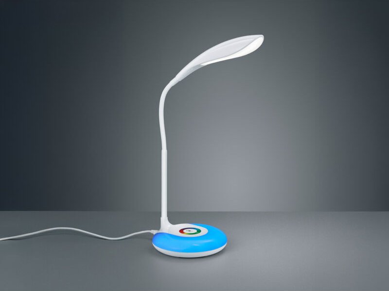 Defibrico - Flex Schreibtischleuchte krait Weiß dimmbar usb Anschluß + rgb Farbwechsler