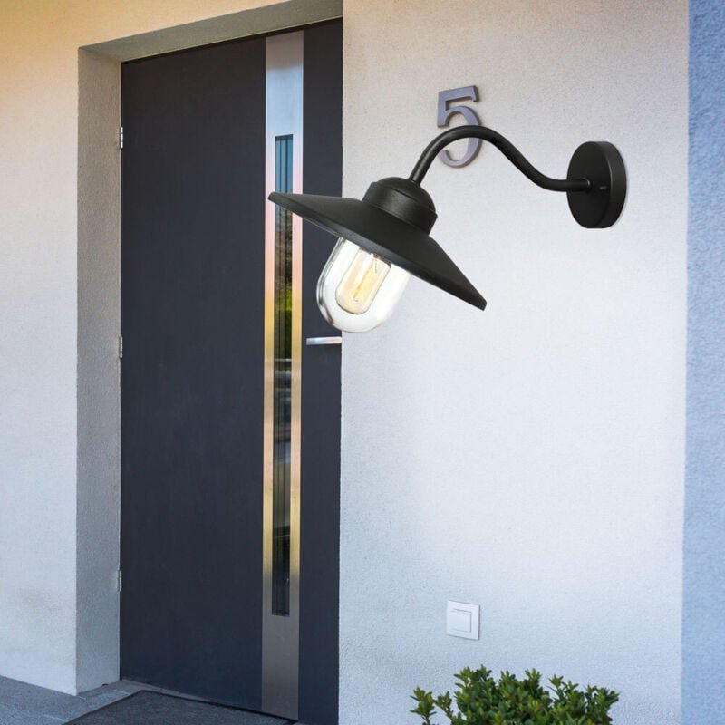 Elstead - Klampenborg - 1 leichte Outdoor Fisherman Dome Wandlaterne Schwarz IP44, E27