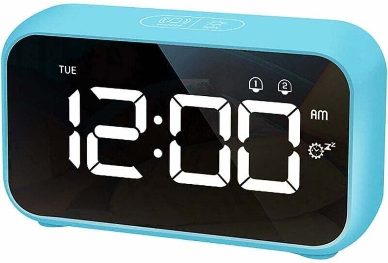 LED-Digitalwecker mit Schlummerfunktion, Spiegeloberfläche, USB-aufladbar, 12/24-Stunden-Anzeige für Schlafzimmer oder B...