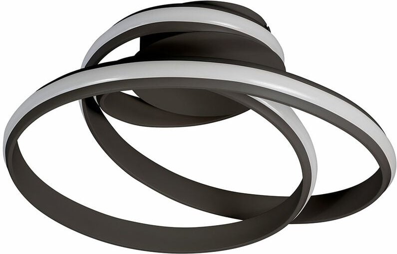 Led Deckenleuchte dimmbar über Schalter Deckenlampen Wohnzimmer schwarz, Metall Kunststoff, Ring, 39W 2600lm warmweiß, L...