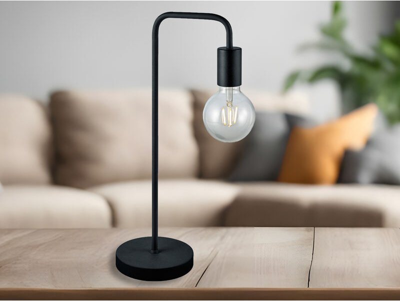 Minimalistische LED Tischleuchte, Metall Schwarz matt, Höhe 51cm