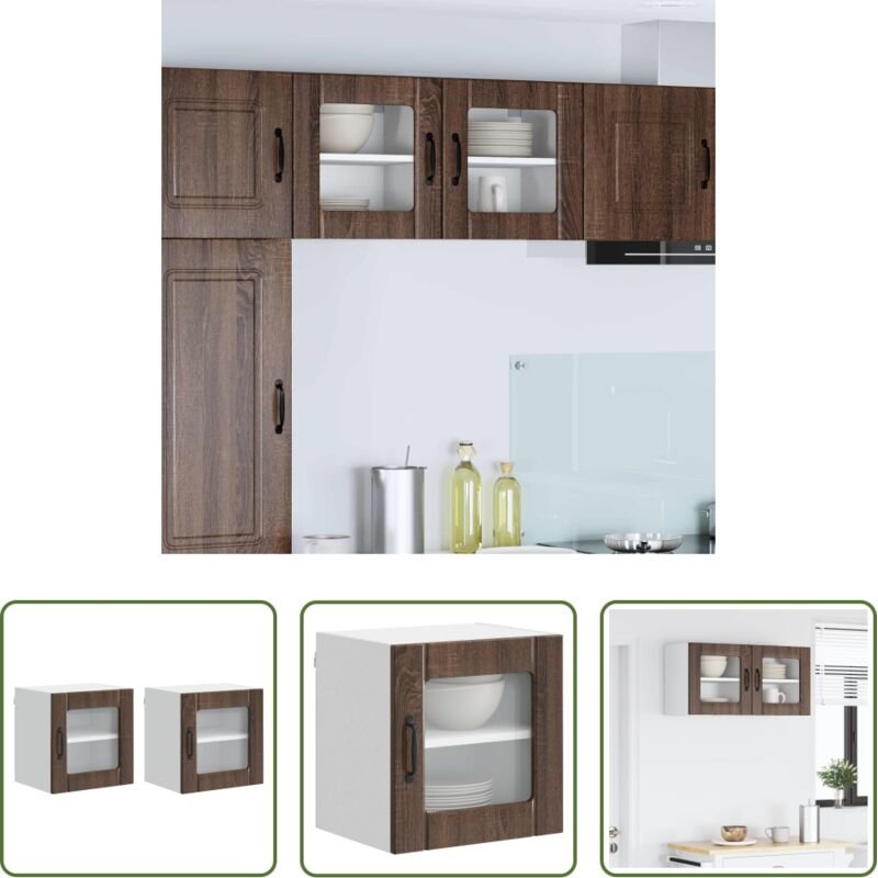 Holz Küchenschrank - Küchenschrank 2 pcs Braun Eichen-Optik 40 x 31 x 40 cm