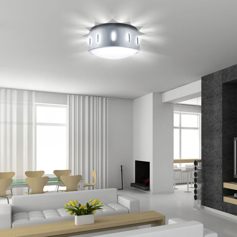 Eglo - Design Aufbau Leuchte rund Beleuchtung Lampe Alu Glas satiniert weiß 89118