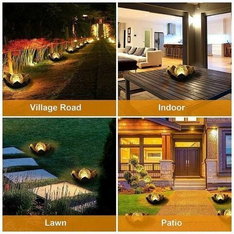 2er-Pack Solar-Lotuslaternen mit hellem, warmweißem Lichteffekt, IP44 wasserdichte Solar-Gartenleuchten für Hof, Hof, Ra...