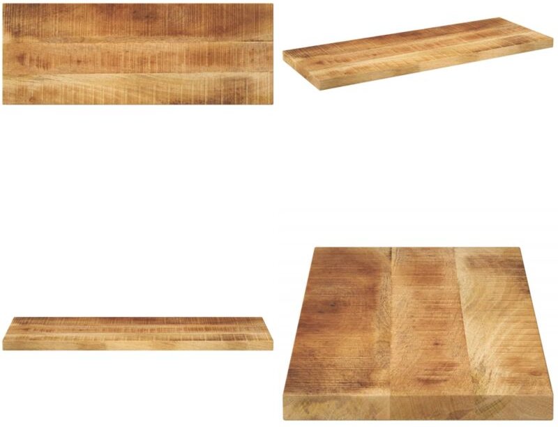 Tischplatte 70x20x2,5 cm Rechteckig Raues Massivholz Mango - Mangoholz - Tischplatte