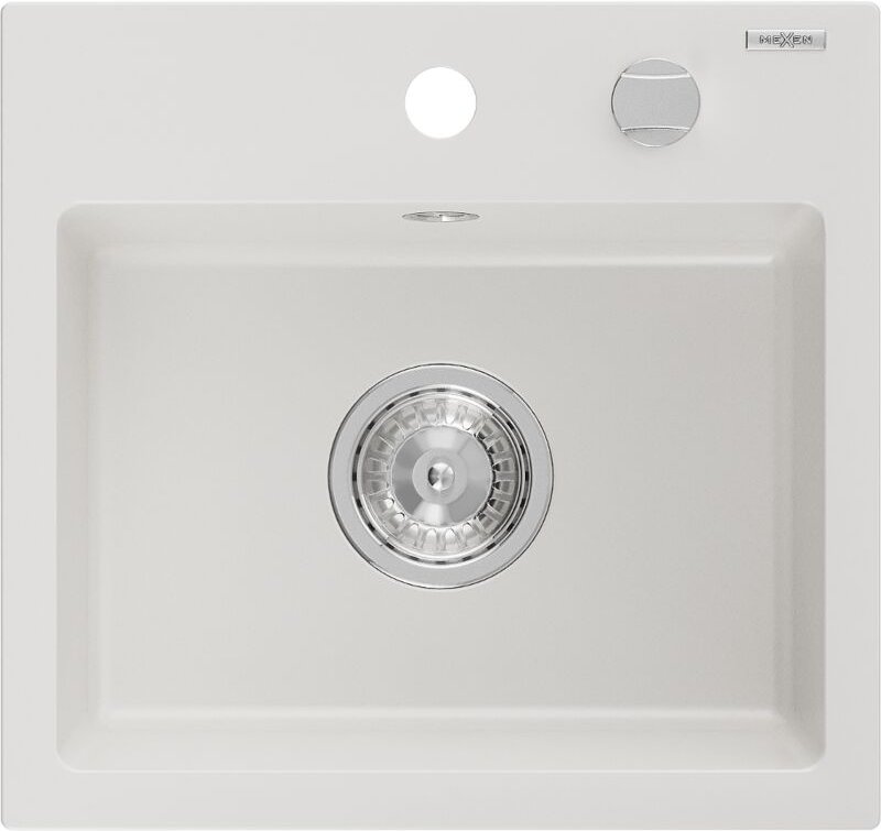 Milo 1-Becken-Granit-Spüle 435 x 410 mm, Weiß - 6505441000-20 - Mexen