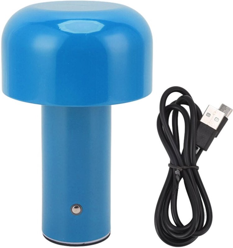 Led -Schreibtisch Lampe Pilzdesign usb -Ladung 3 Farbtemperatur Touch Tisch Licht für Restaurantstudien Blau - Eosnow