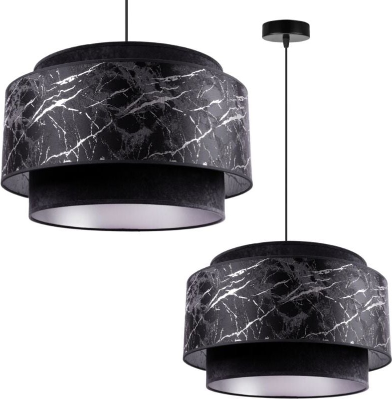 Deckenleuchte Hängender Kronleuchter Lampenschirm Schwarz