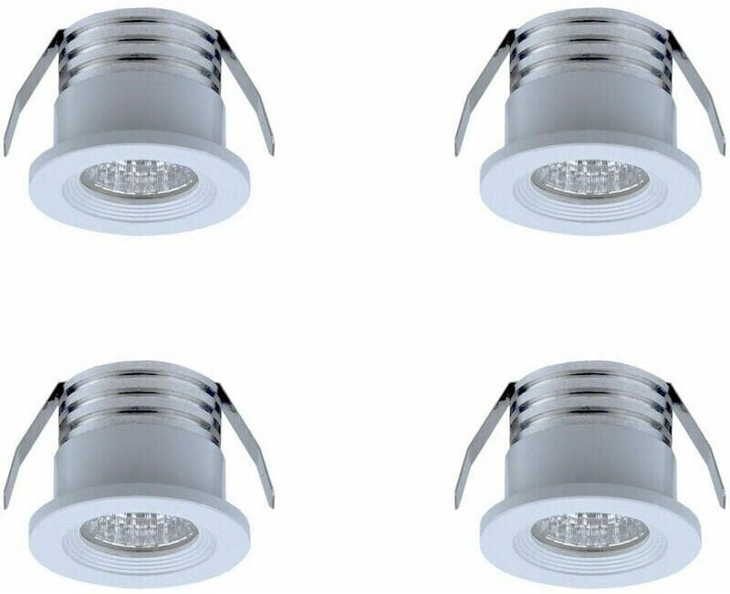 YMYNY 4er Set Mini-Einbaustrahler LED 3W Warmweiß Weiß