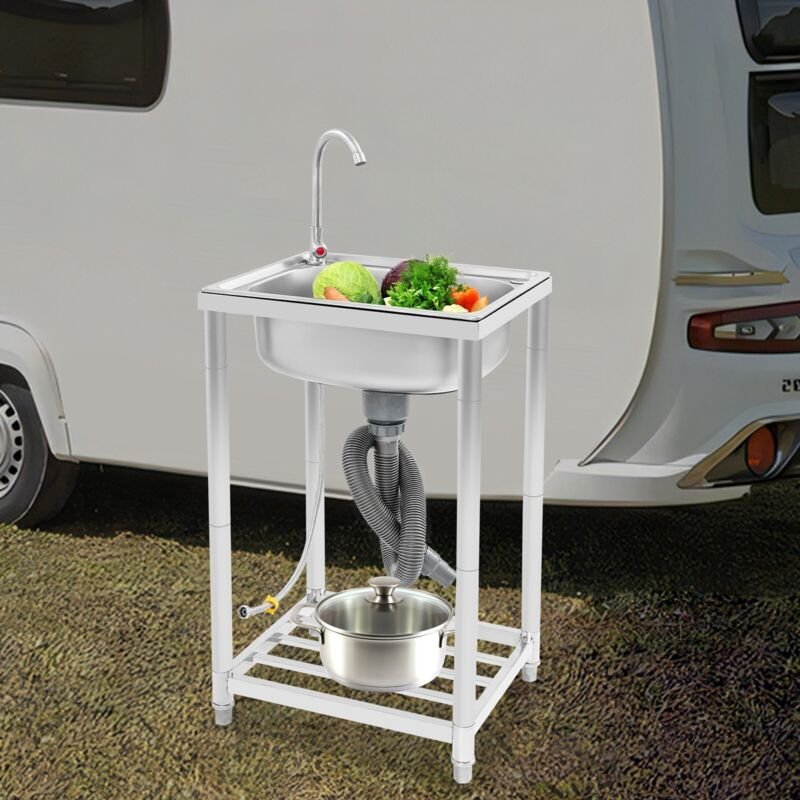 Freistehend Waschbecken Küchenspüle Edelstahl Spültisch Gastrospüle Spülbecken