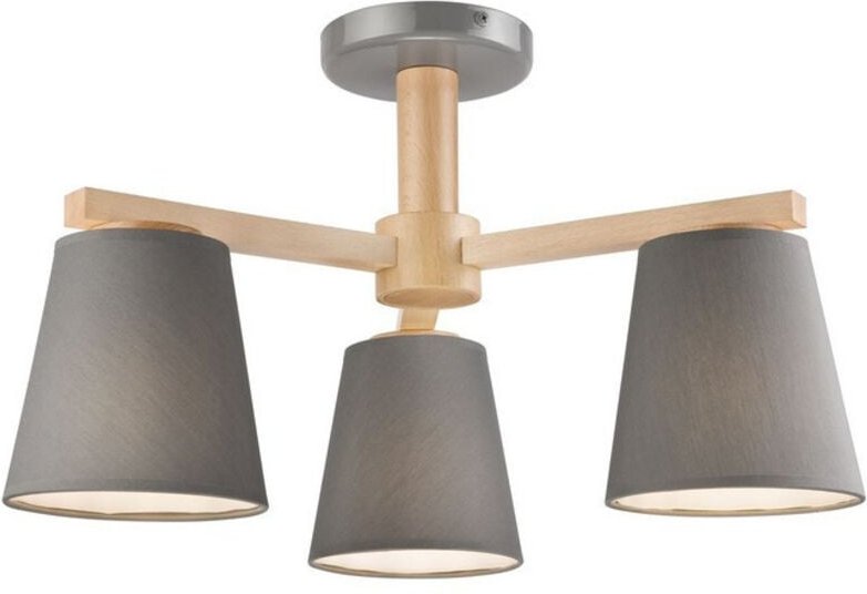 Lamkur Lighting - Lamkur Ellie Multi Arm Halbbündige Deckenleuchte Grau, 3x E27