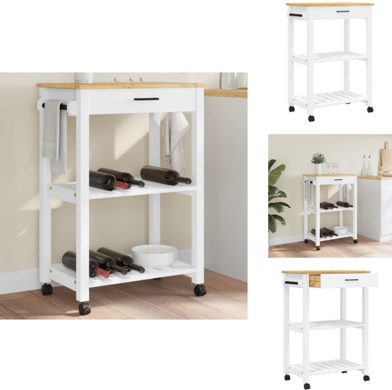 Küchenwagen monza 60x40x90 cm Massivholz Kiefer - Holz Küchenwagen - Küchenschrank - Vintage Möbel - Kücheninsel - Mobil...