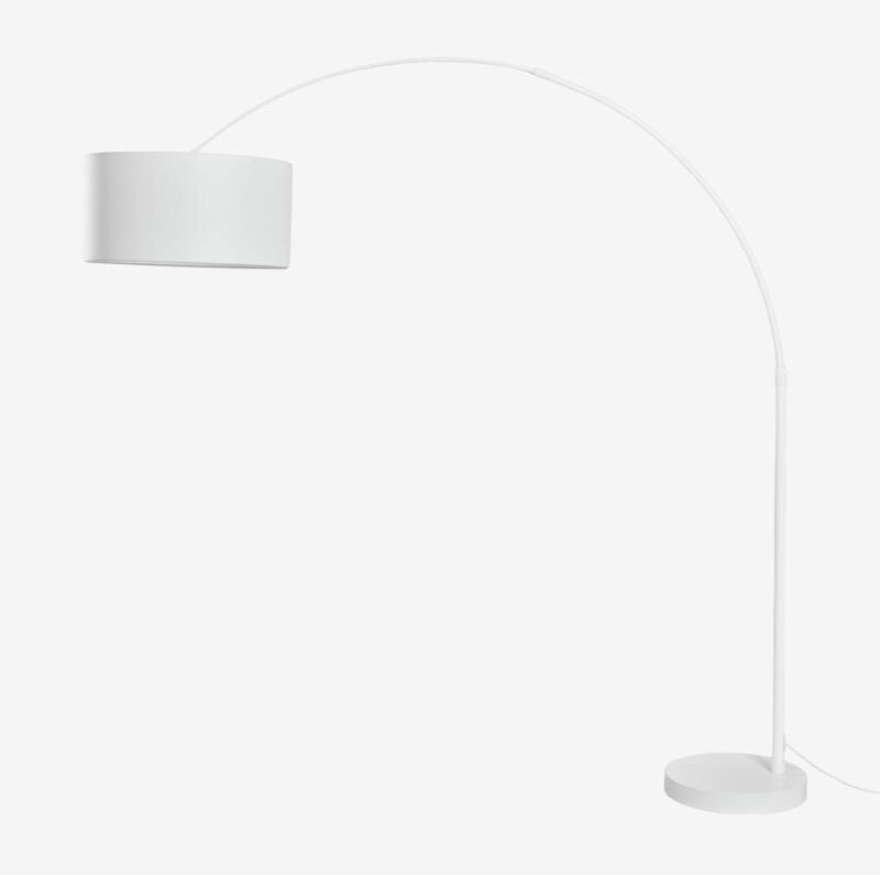 Sklum - Vonera Stehlampe aus Leinen und Eisen Gardenia Weiß