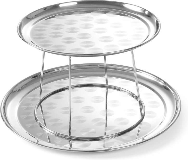 Präsentationsplatten aus Stahl mit Untersatz für Meeresfrüchte - Hendi 480519