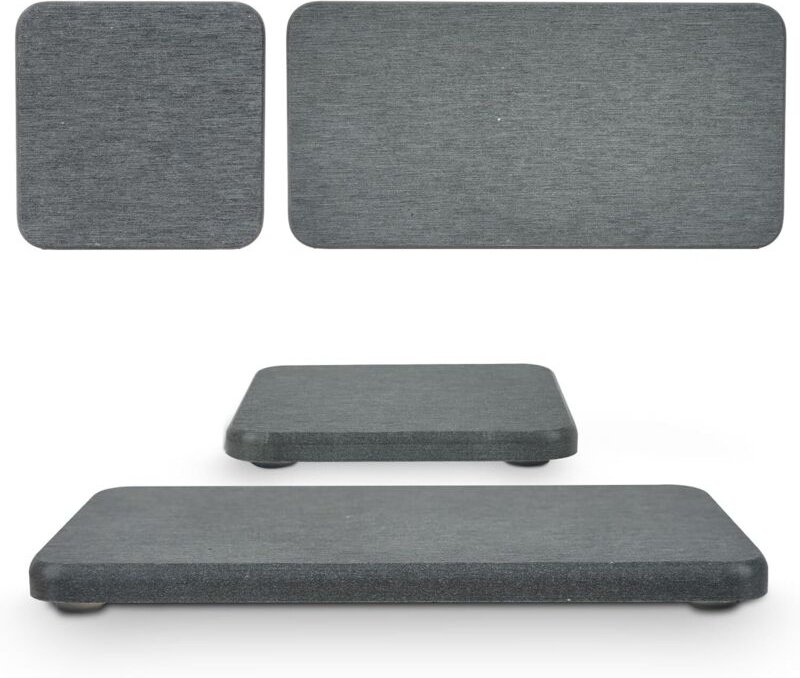 Set aus 4 wasserabsorbierenden Diatomit-Trockenmatten, 2 großen und 2 kleinen Schüsseln mit rutschfesten Unterlagen, Sch...