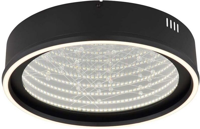 Deckenleuchte Deckenlampe Wohnzimmerlampe schwarz matt Glas 3D Effekt LED D 51,5 cm