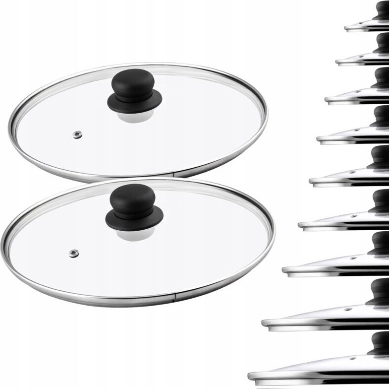 Thumbnail - Glasdeckel Set, Topfdeckel aus Glas, 14-30cm, hitzebeständiger Deckel für Topf, Pfanne, Pfanne - Kadax