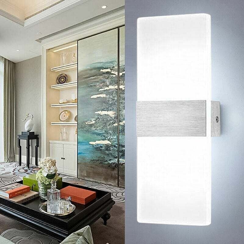 Hengda Moderne LED Außenwandleuchte IP65 Treppenhaus Flurlampe Quadratisch Up Down Deko Licht 7W Schwarz Kaltweiß - Weiß