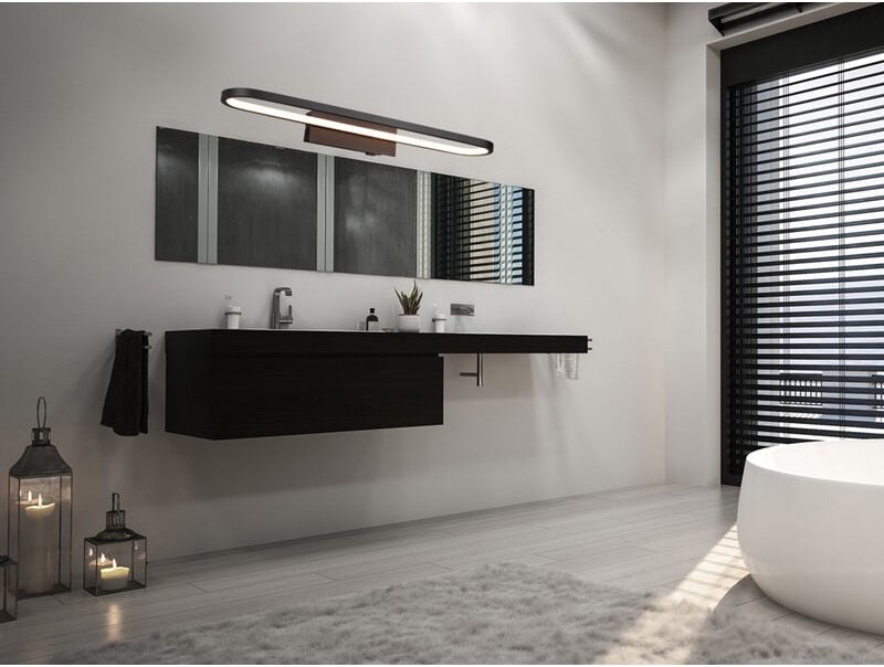 Led Badezimmer Wandleuchte gianni in Schwarz - Spiegelleuchte, Breite 60cm