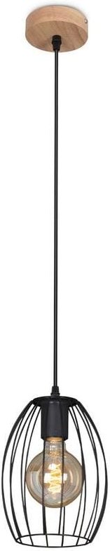 Briloner - Pendelleuchte Hängelampe Drahtschirm Vintage 1xE27 60W Metall-Holz