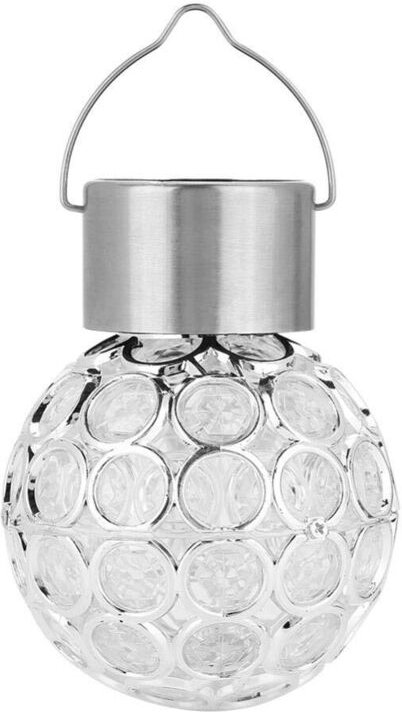 Solarkugel-Hängelampe, farbwechselnde LED-Gartenleuchte, Außenhängelampe (Weiß)