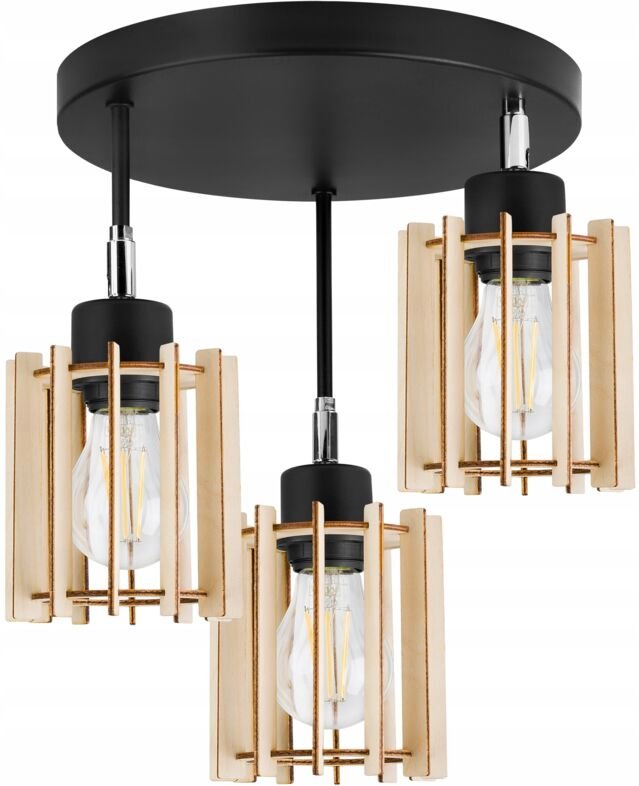 Moderne Led-Deckenhängelampe Aus Holz