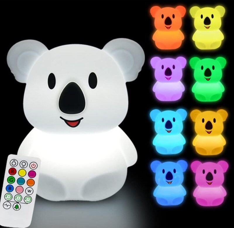 Koala-Nachtlichter für Kinder, Baby-Schlafzimmerlampe, Tierlichter für Mädchen und Jungen, dekorativ, einstellbare Helli...