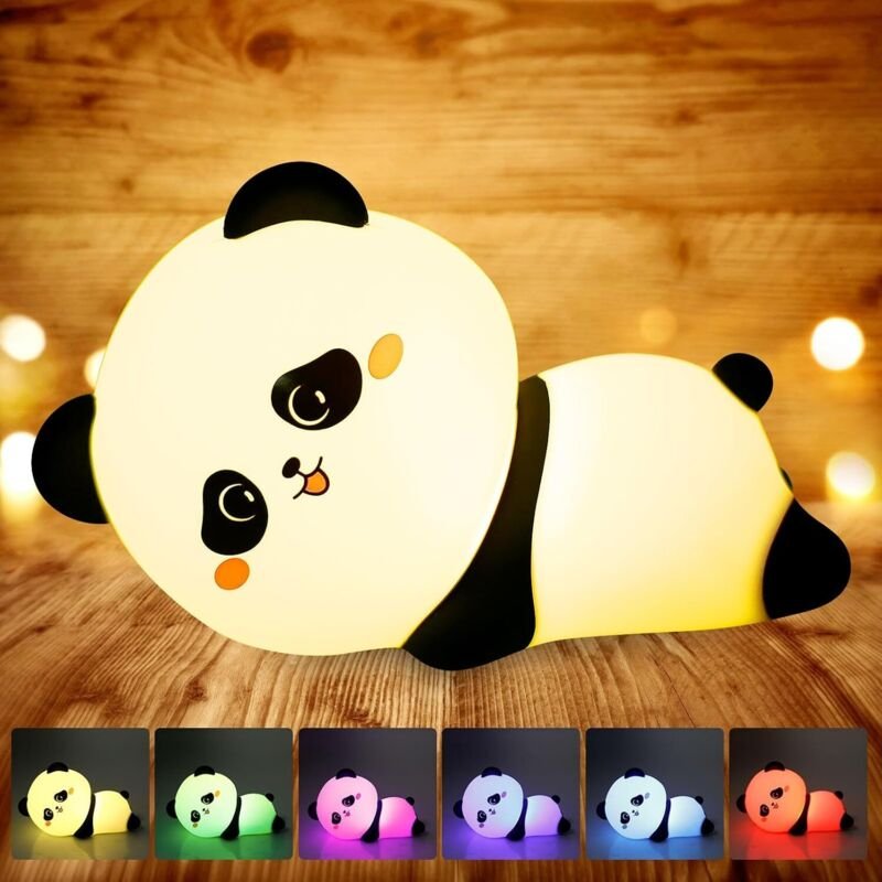 Panda-Nachtlicht für Babys und Kleinkinder mit Timer, tragbare, wiederaufladbare Touch-Nachttischlampe, Weihnachtsgesche...