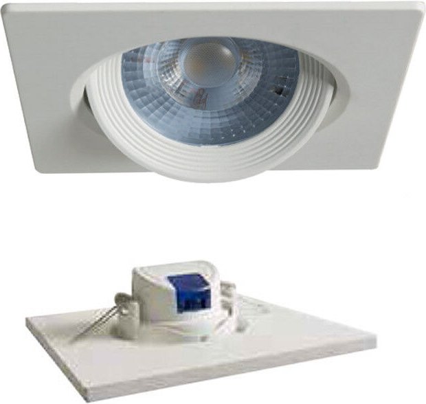 Duralamp - viereckiger LED-Einbaustrahler 7W 3000K 40° weiß D307QW