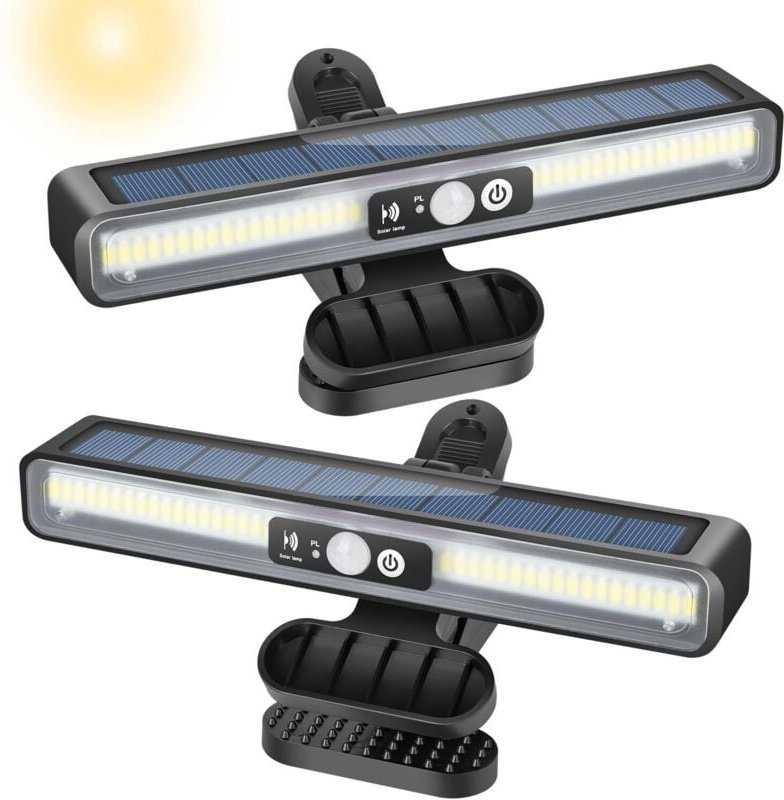 Thumbnail - Solarleuchten für den Außenbereich, 2er-Pack Solarleuchten zum Anklipsen im Außenbereich mit Bewegungsmelder, 36 LEDs, 2...