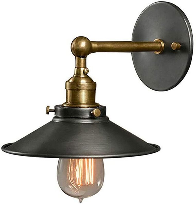 Eosnow Vintage Wandleuchte aus Schmiedeeisen und Glas, rustikales Vintage-Einzellicht, für Restaurant, Schlafzimmer, Gan...