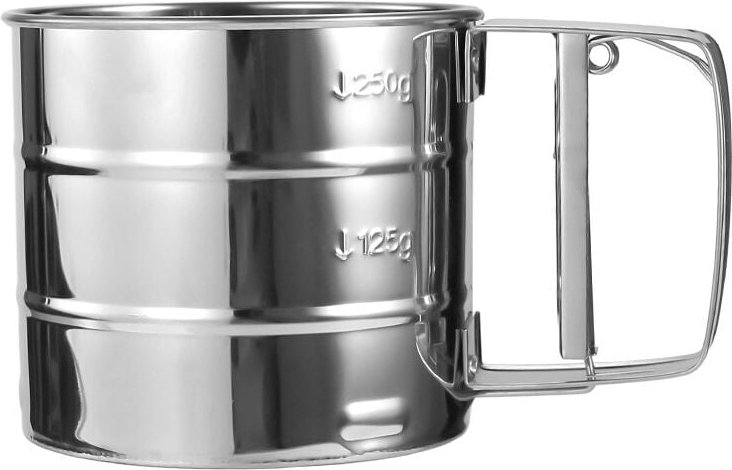 Mehlsieb aus Edelstahl, Küchensieb, Mehlsieb 250 Gramm, Küchensieb zum Filtern von Mehl, Puderzucker - Lntyq