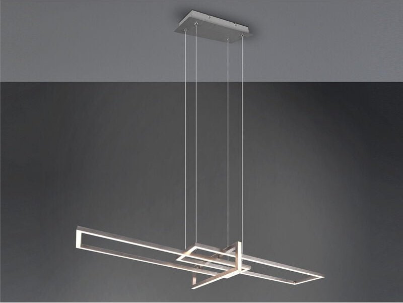 Große led Pendelleuchte salinas lang mit Switch Dimmer Silber, Breite 110cm