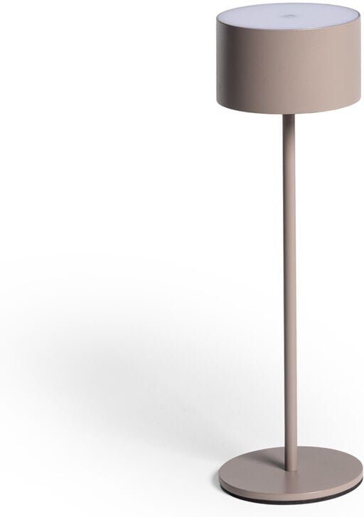 LED Tischlampe 2W Tragbar mit Batterie USB wiederaufladbar Mounka Round Taupe