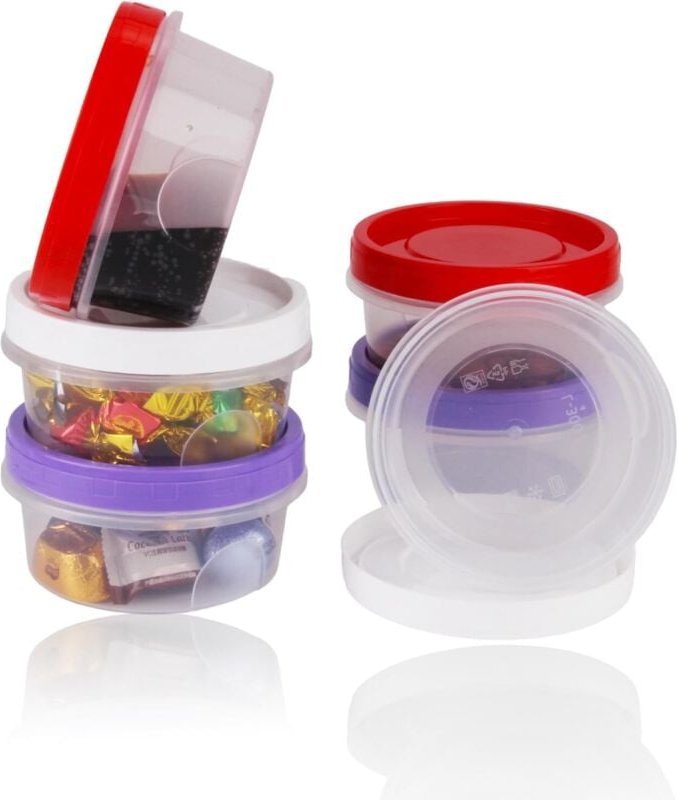 6 Stück Frischhaltedosen 300 ML Kleine Dosen mit Deckel Plastik Wiederverwendbar kleine Lebensmittelbehälter für Gefrier...