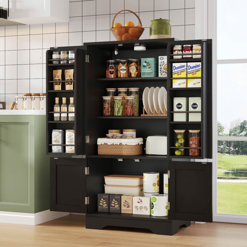 Küchenschrank mit LED-Sensorbeleuchtung, 3D-Welleneffekt an den Türen, verstellbare Einlegeböden, MDF, 120 x 60 x 40 cm,...