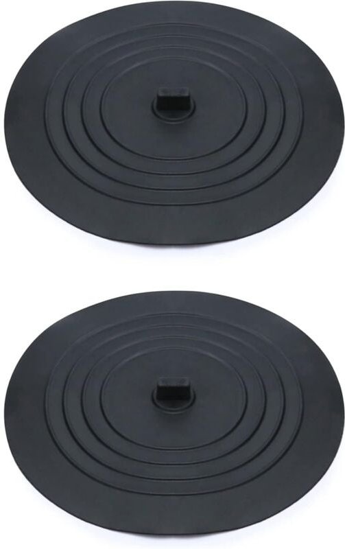 2er-Pack Silikon-Abflussstopfen, Waschbeckenstöpsel, Badewannenstöpsel, 15 cm, für Küchenspüle, Badewanne, Schwarz