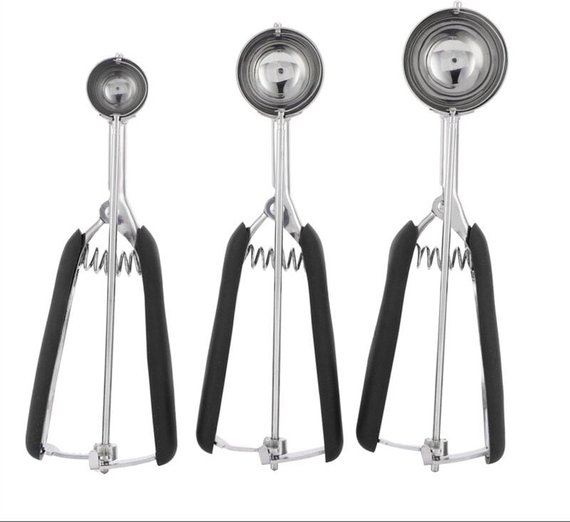 Eisportionierer, Wassermelonen-Eisportionierer, 3er-Pack für Haushalt und Küche (SCHWARZ)