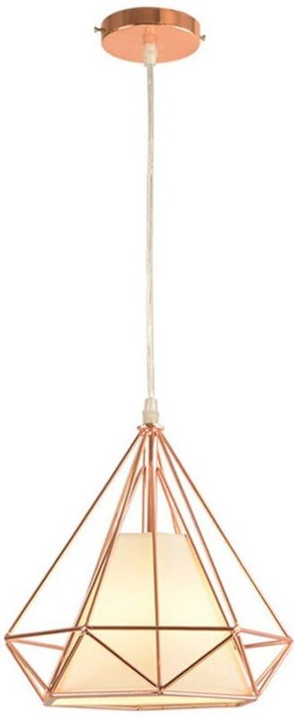 STOEX Retro Pendelleuchte 25CM E27 Diamant Käfig Eisen Hängende Deckenleuchte für Flur Küche Schlafzimmer Wohnzimmer Caf...