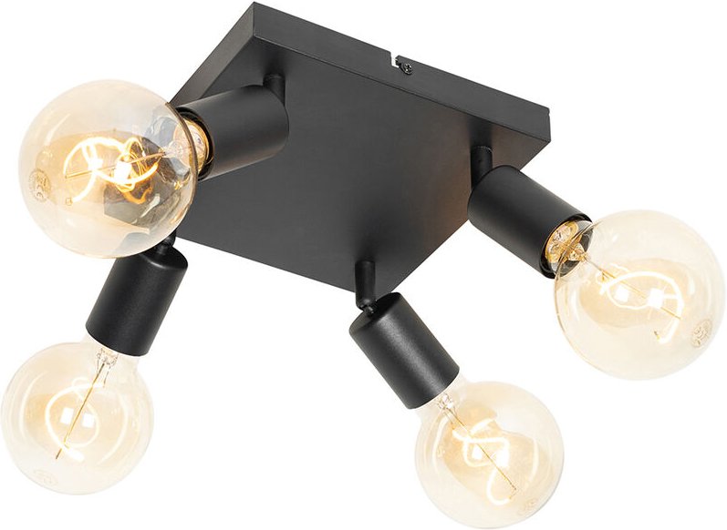 Moderner Spot schwarz quadratisch 4-flammig - Facil