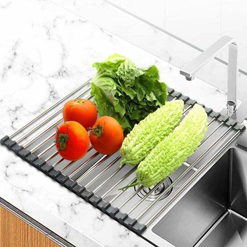 Thumbnail - Kitchen Abtropfgestell, Faltbares Abtropfgestell, Edelstahl Küchen-Abtropfgestell, Arbeitsplatten-Abtropfgestell für Spü...