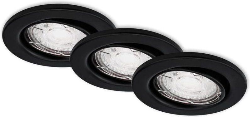 Brilo - led Einbauleuchten schwenkbar 3er Set GU10 5 w matt-schwarz Metall ner