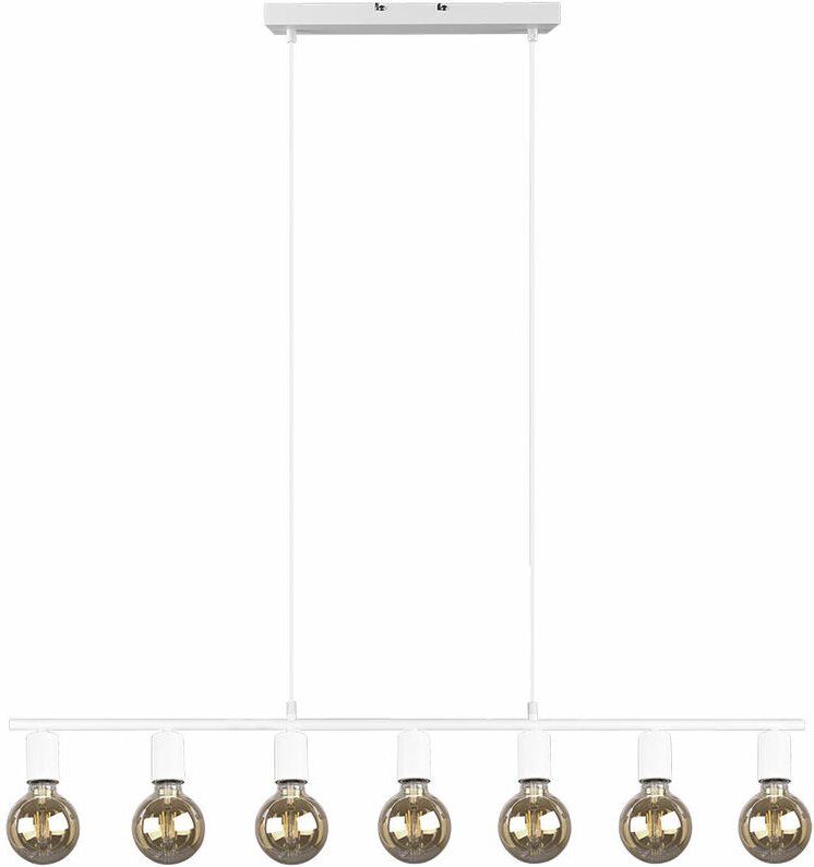 Etc-shop - Pendelleuchte Hängelampe 7-flammig E27 Wohnzimmer Esstisch Pendellampe Höhenverstellbar 7 flammig, Metall wei...