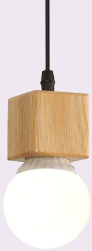 Geometrischer Deckenleuchter aus Holz mit E27-Fassung, geeignet für Restaurant, Wohnzimmer, Büro, Café