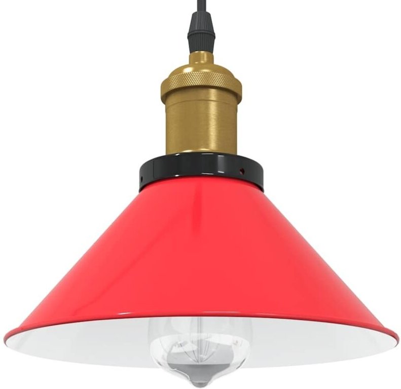 Pendelleuchte Höhenverstellbar E27 Rot Glänzend ø 22 cm Metall Vidaxl