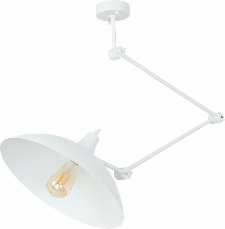 Licht-erlebnisse - Verstellbare Deckenlampe Weiß Metall Küche Esszimmer Retro Design